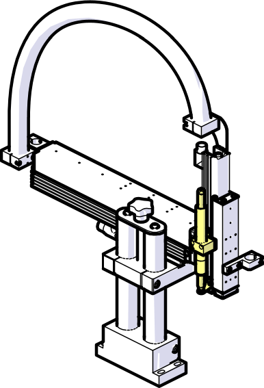 Posizione di montaggio dell'azzeratore di gravità sul robot pick and place Serialpicker